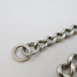 Victorian Sterling Silver Graduating Albert Watch Chain Antique c1890