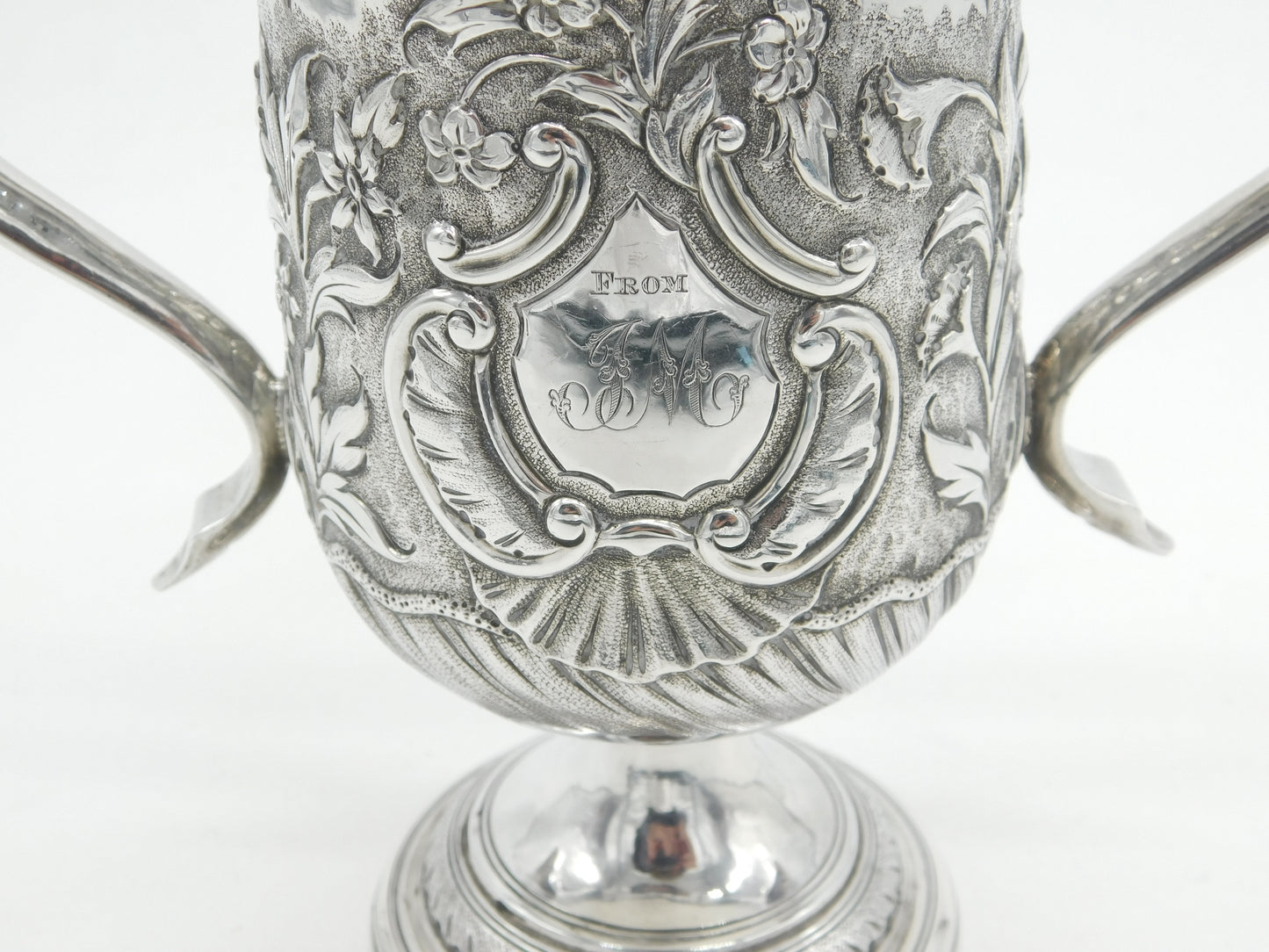 Georgian Sterling Silver Floral Loving Cup Trophy 1794 London Antique Bateman