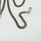 Victorian Cut Steel Chatelaine with Rolled Gold Dog Clips Antique c1860