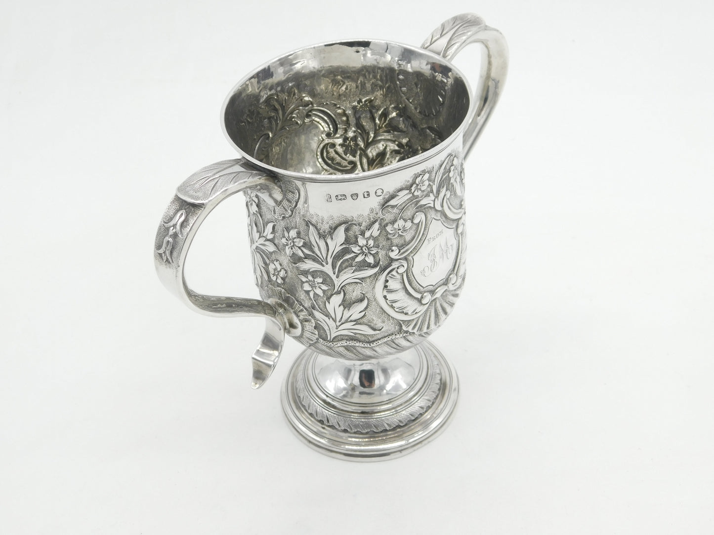 Georgian Sterling Silver Floral Loving Cup Trophy 1794 London Antique Bateman