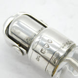 Victorian Cased Sterling Silver & Glass Campaign Hip Flask with Straw Function Antique 1895