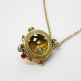 19th Century Austro-Hungarian Sterling Silver Gilt, Turquoise, Stone Set Pendant c1860