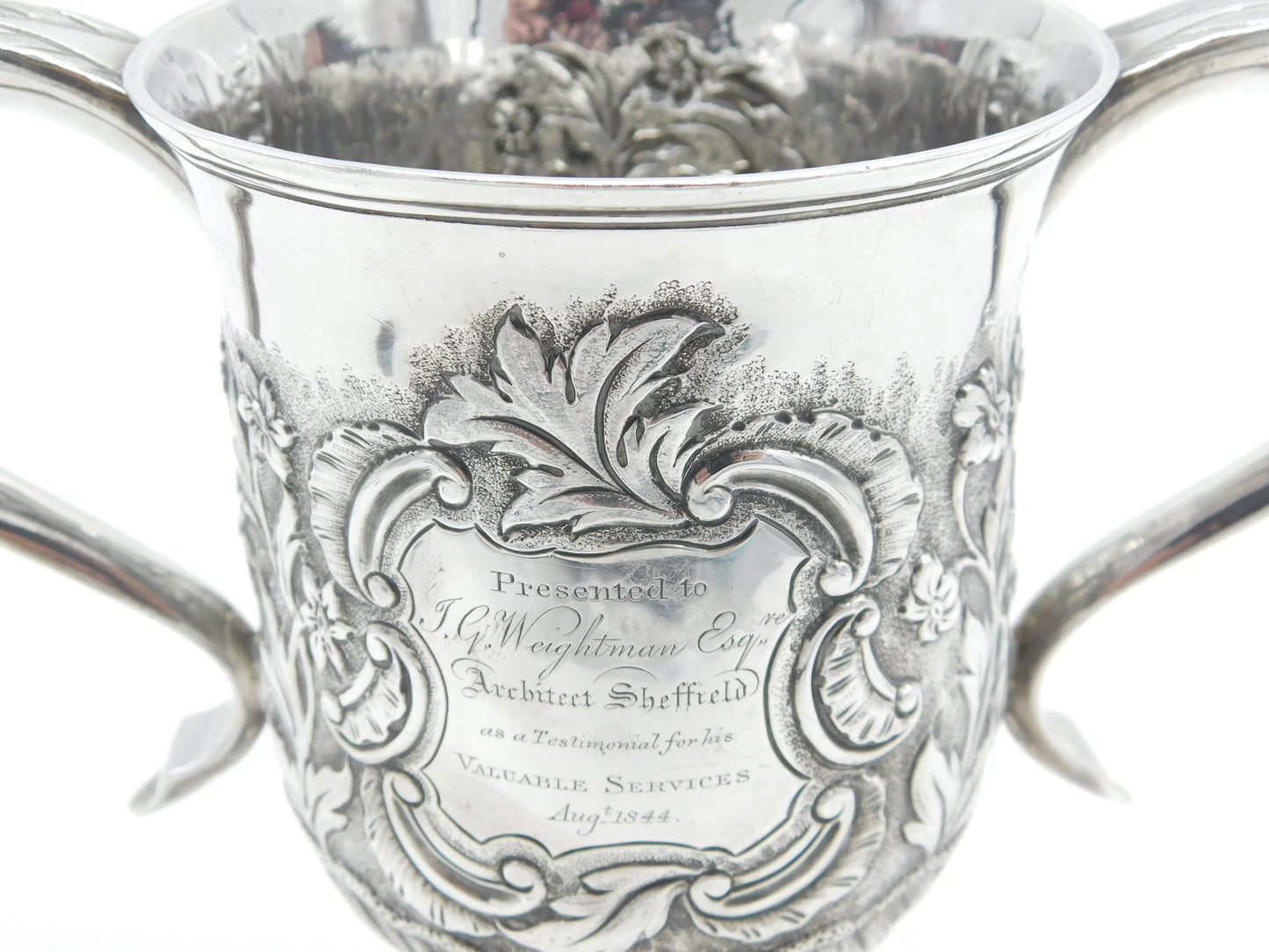 Georgian Sterling Silver Floral Loving Cup Trophy 1794 London Antique Bateman