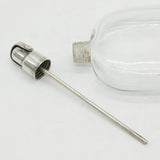Victorian Cased Sterling Silver & Glass Campaign Hip Flask with Straw Function Antique 1895