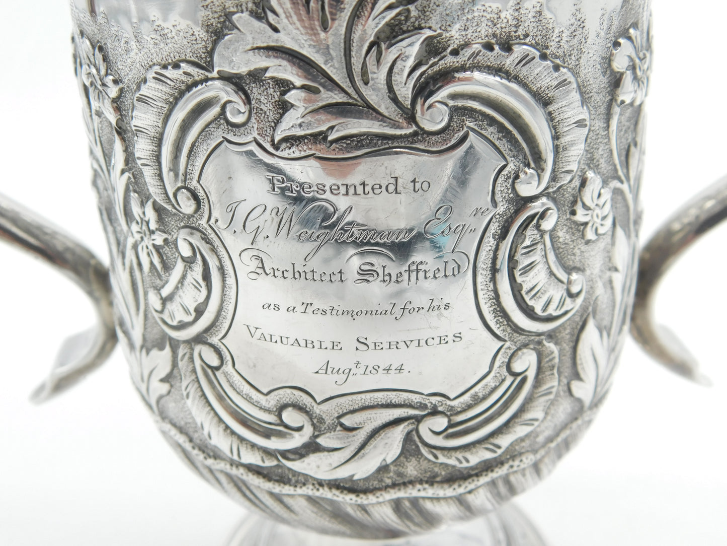 Georgian Sterling Silver Floral Loving Cup Trophy 1794 London Antique Bateman