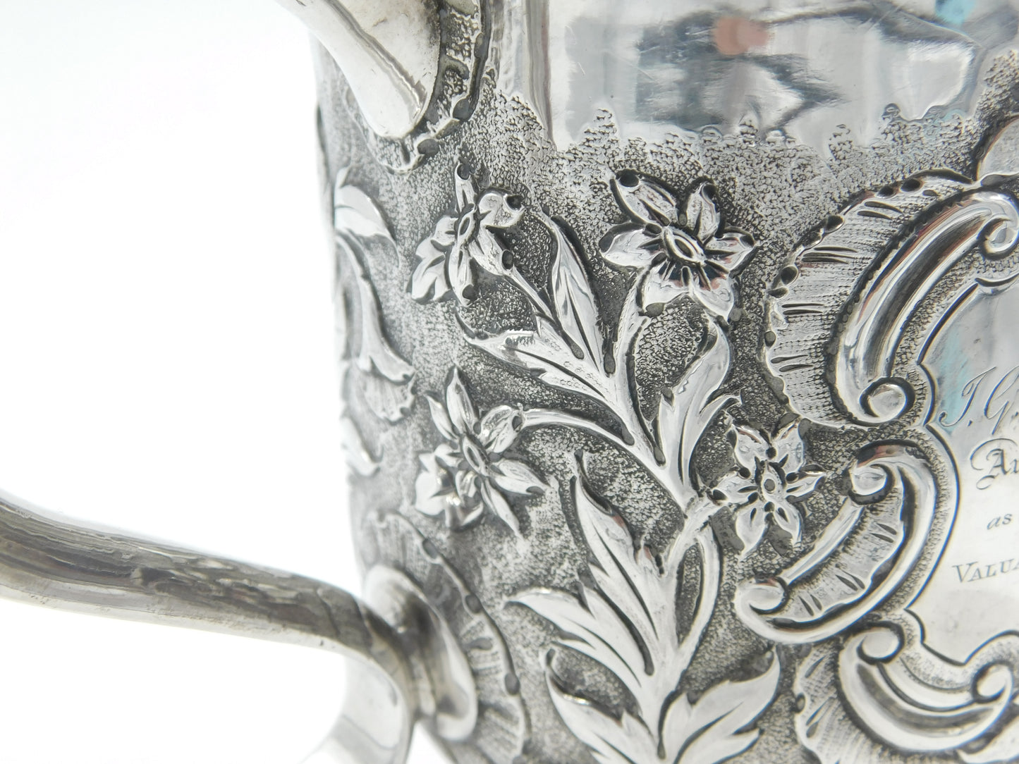 Georgian Sterling Silver Floral Loving Cup Trophy 1794 London Antique Bateman