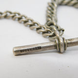 Edwardian Sterling Silver & White Metal Albert Watch Chain Antique 1902 Birmingham