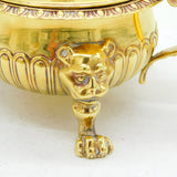 George III Sterling Silver Gilt Large Rococo Lion Mask Mustard Pot Antique 1802 London