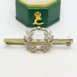 19th Century French 18ct Gold Diamond Set Wreath Brooch Antique c1890