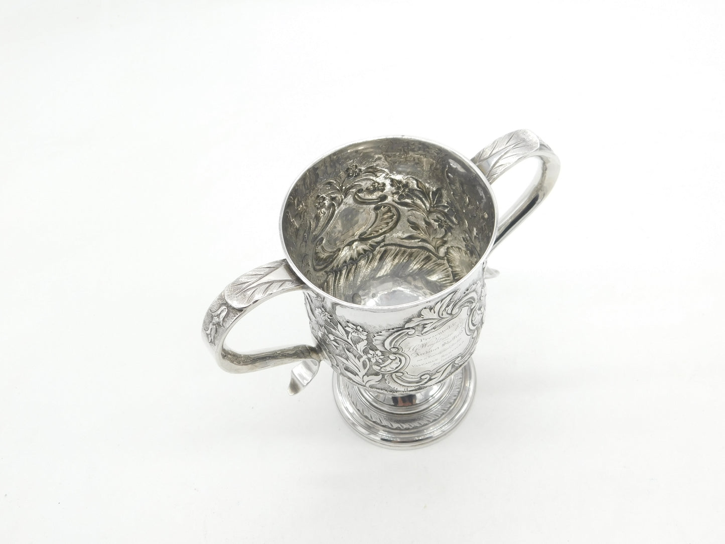 Georgian Sterling Silver Floral Loving Cup Trophy 1794 London Antique Bateman