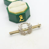 19th Century French 18ct Gold Diamond Set Wreath Brooch Antique c1890