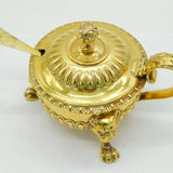 George III Sterling Silver Gilt Large Rococo Lion Mask Mustard Pot Antique 1802 London