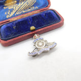 WWII Sterling Silver & Enamel Royal Artillery Sweetheart Brooch Antique c1940
