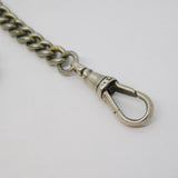 Edwardian Sterling Silver & White Metal Albert Watch Chain Antique 1902 Birmingham