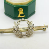 19th Century French 18ct Gold Diamond Set Wreath Brooch Antique c1890