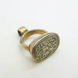15th Century 9ct Gold Mounted Monogram Over Lion Seal Fob Late-Medieval Period