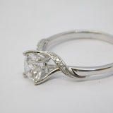 14ct White Gold & 1.1ct Brilliant Cut Diamond Solitaire Ring Vintage c2000