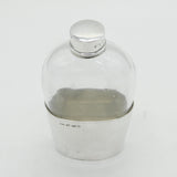 William IV Sterling Silver & Glass Hip Flask with Cup Antique 1836 Sheffield
