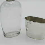 William IV Sterling Silver & Glass Hip Flask with Cup Antique 1836 Sheffield