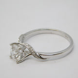 14ct White Gold & 1.1ct Brilliant Cut Diamond Solitaire Ring Vintage c2000