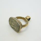 15th Century 9ct Gold Mounted Monogram Over Lion Seal Fob Late-Medieval Period