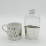 William IV Sterling Silver & Glass Hip Flask with Cup Antique 1836 Sheffield