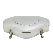 Sterling Silver Paw Foot Jewellery Box Antique 1918 Birmingham Art Deco