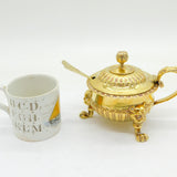 George III Sterling Silver Gilt Large Rococo Lion Mask Mustard Pot Antique 1802 London