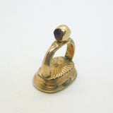 15th Century 9ct Gold Mounted Monogram Over Lion Seal Fob Late-Medieval Period