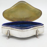 Sterling Silver Paw Foot Jewellery Box Antique 1918 Birmingham Art Deco