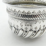 Victorian Sterling Silver Acorn Pattern William III Coin Set Sugar Bowl 1894