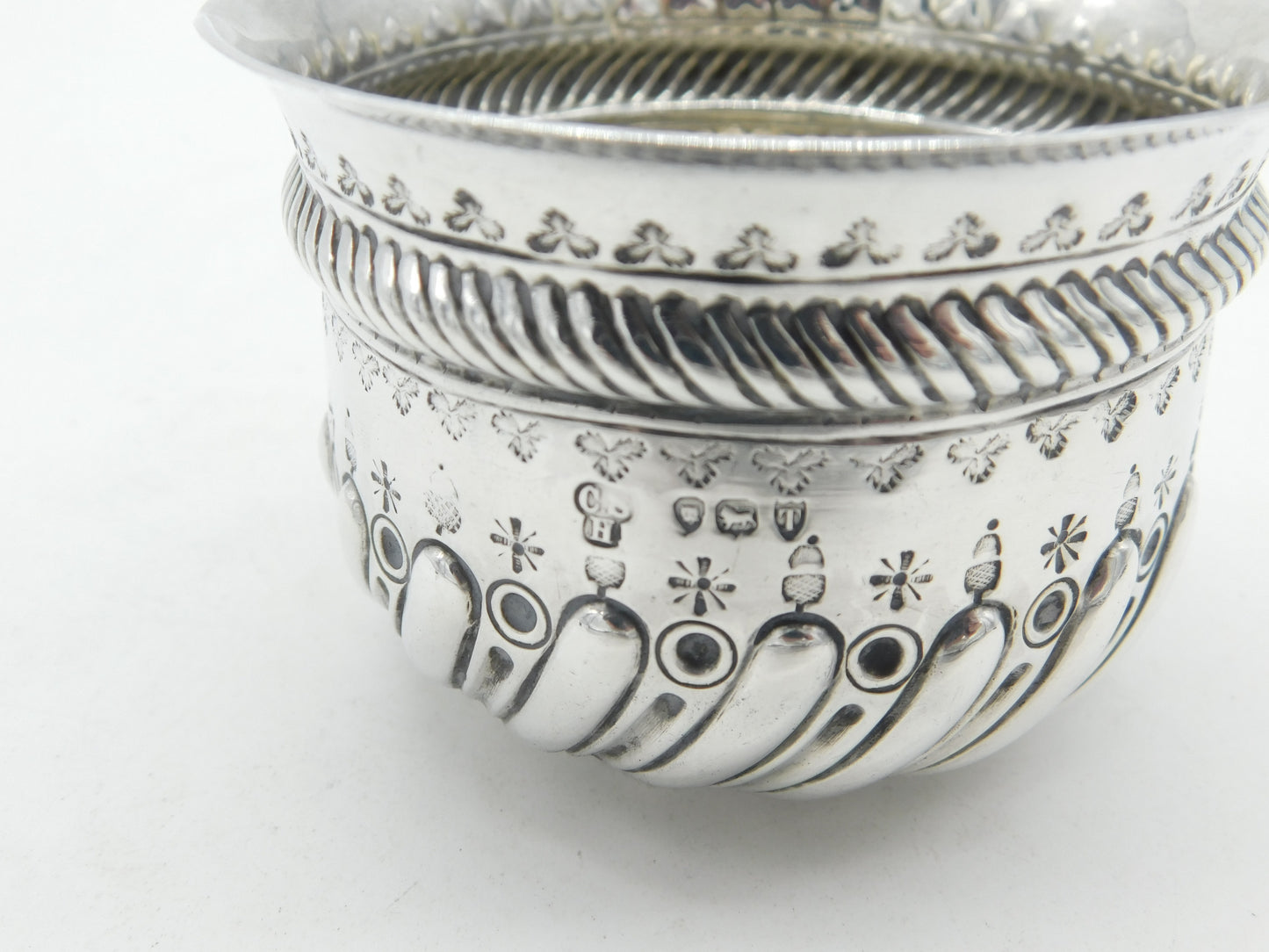 Victorian Sterling Silver Acorn Pattern William III Coin Set Sugar Bowl 1894