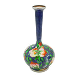Korean .999 Pure Silver & Colourful Enamel Floral Bud Vase Vintage c1970s