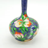 Korean .999 Pure Silver & Colourful Enamel Floral Bud Vase Vintage c1970s