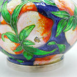 Korean .999 Pure Silver & Colourful Enamel Floral Bud Vase Vintage c1970s