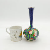 Korean .999 Pure Silver & Colourful Enamel Floral Bud Vase Vintage c1970s