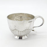 Victorian Sterling Silver Leaf Form Tea Cup Antique 1900 London Art Nouveau