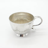 Victorian Sterling Silver Leaf Form Tea Cup Antique 1900 London Art Nouveau