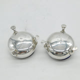George II Pair of Sterling Silver Hoof Foot Salt Cellars Antique 1737 London