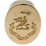 Victorian Superior Goldstone & 9ct Rose Gold Heraldic Intaglio Desk Seal Antique c1860