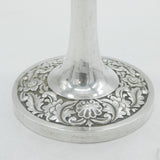 Chinese 19th Century Sterling Silver Floral Decorated Wine Goblet Antique Leeching Canton