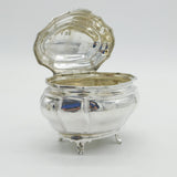 Art Deco Sterling Silver Bombe Form Tea Caddy Antique 1913 London