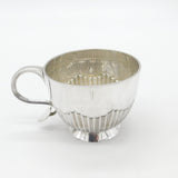 Victorian Sterling Silver Leaf Form Tea Cup Antique 1900 London Art Nouveau