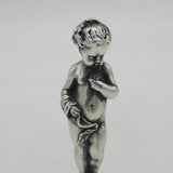 19th Century French .900 Standard Silver Cast Cherub Putti Desk Seal Antique