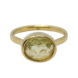 Gold on Sterling Silver Faceted Citrine Set Dress Ring Vintage 2010 London