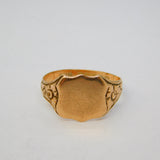 9ct Rose Gold Shield Form Signet Ring Antique 1926 Birmingham Art Deco