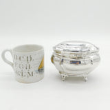 Art Deco Sterling Silver Bombe Form Tea Caddy Antique 1913 London
