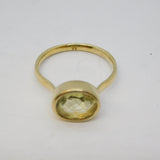 Gold on Sterling Silver Faceted Citrine Set Dress Ring Vintage 2010 London