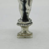 19th Century French .900 Standard Silver Cast Cherub Putti Desk Seal Antique