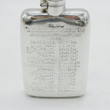 Victorian Sterling Silver Military Interest Hip Flask Antique 1898 London